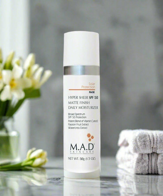 Hyper Sheer SPF 50 Matte Finish Daily Moisturizer By M.A.D. Skincare