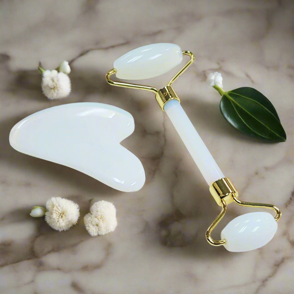 Opalite Facial Roller + Gua Sha Board