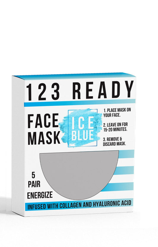 123 Ready Ice Blue Gel Face Mask 5 Pc