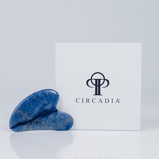 Blue Aventurine Gua Sha Stone w/Circadia Logo - TheDermalFormula