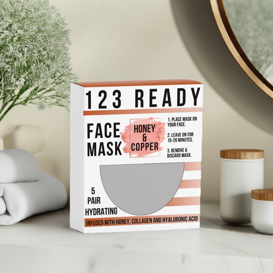 123 Ready Honey & Copper Hydrating Gel Face Mask 5PC