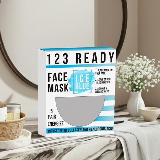 123 Ready Ice Blue Gel Face Mask 5 Pc